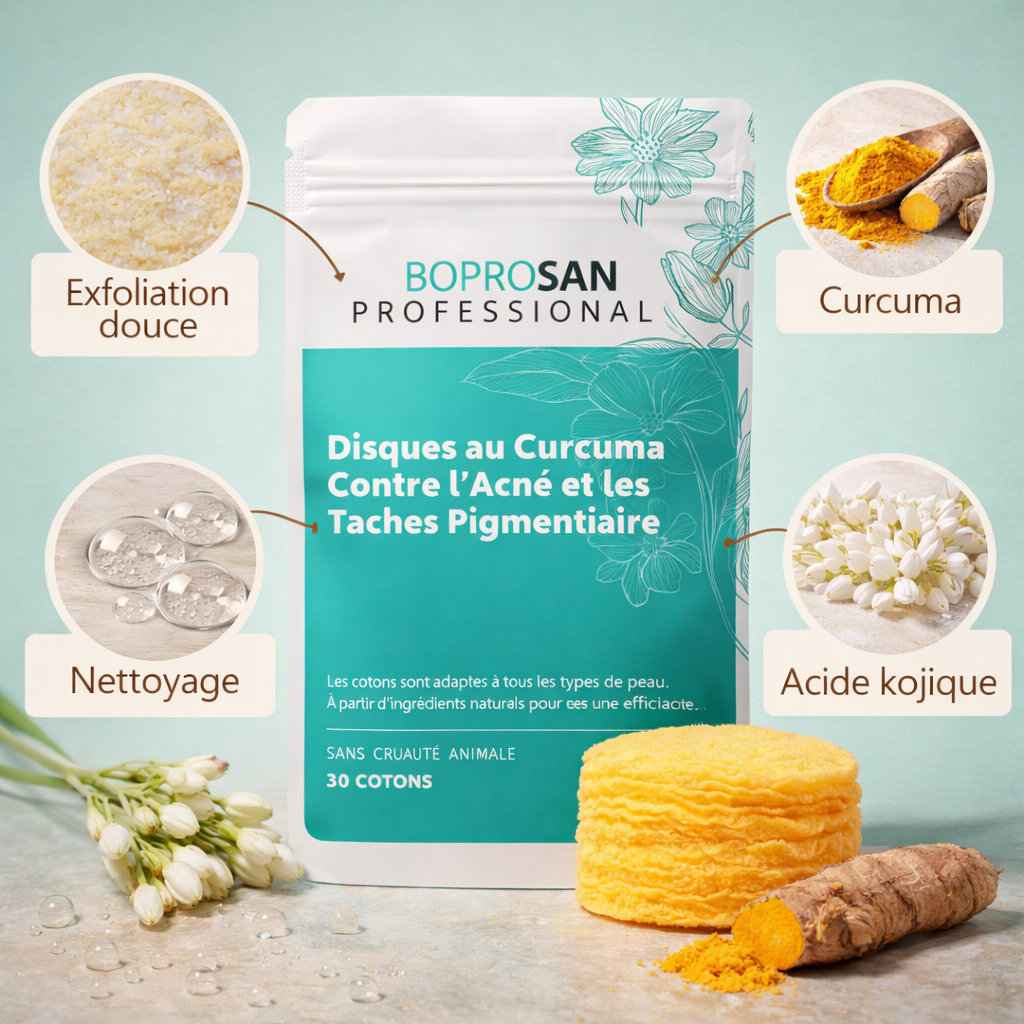Pads nettoyants BoProSan™ au curcuma et à l'acide kojique